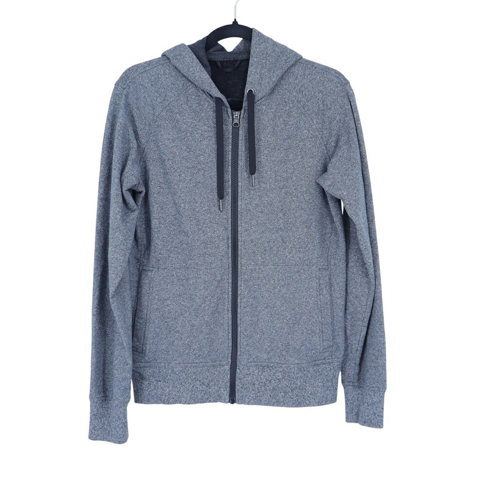 Lululemon Split Hoodie Heathered Speckled Black Full Zip French Terry Women's 6